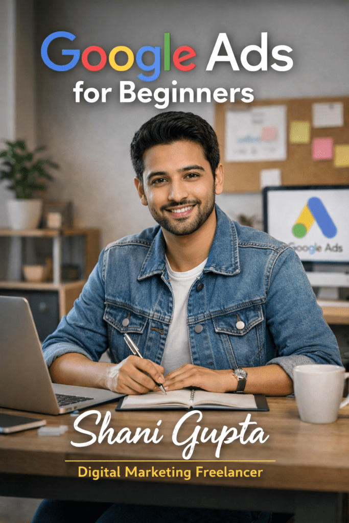 Shani Gupta digital marketing freelancer explaining Google Ads for beginners in a workspace